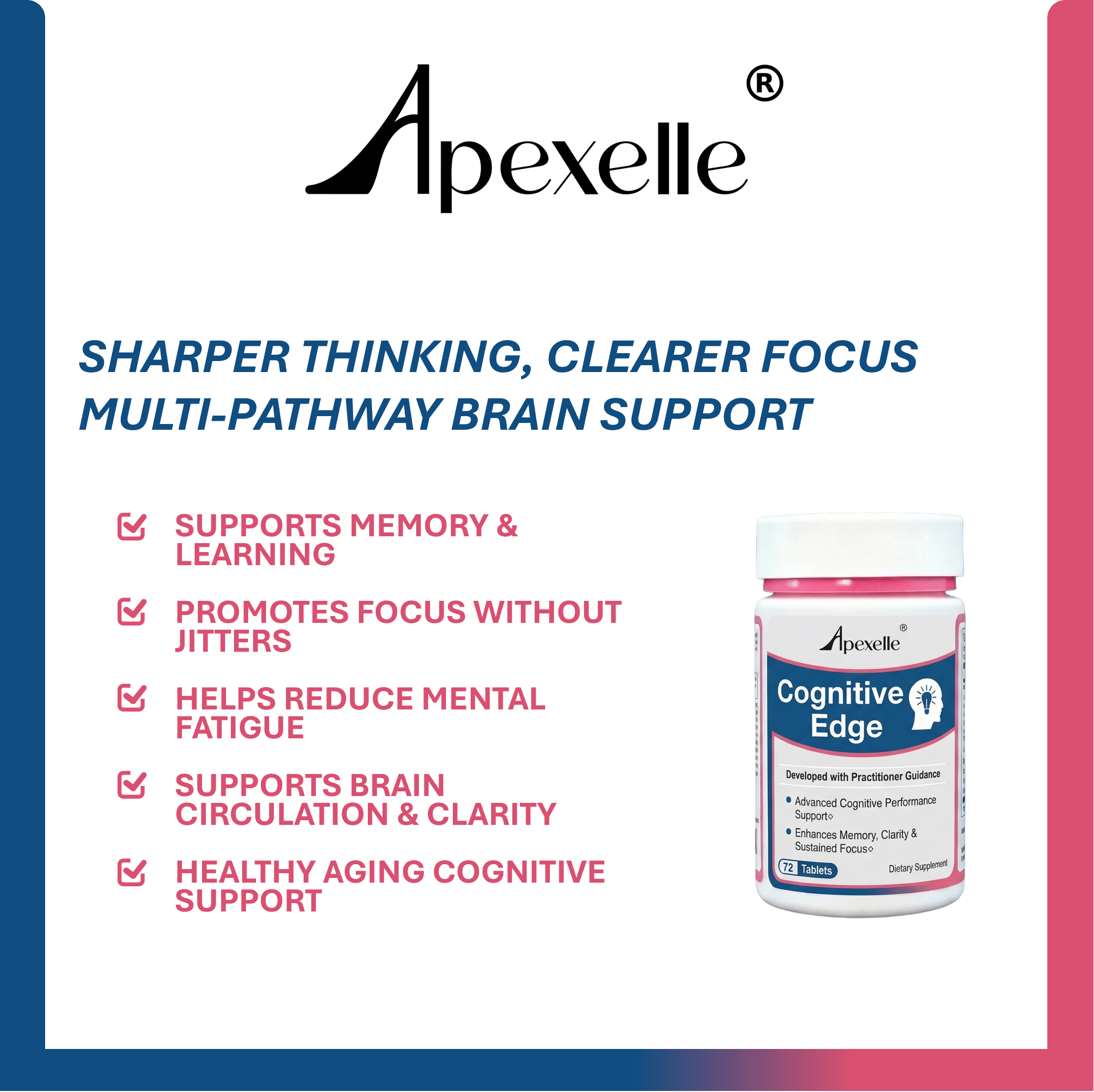 Cognitive Edge - Daily support for clarity, focus, memory, and mental stamina with functional nutrients, botanicals, and mushroom extract