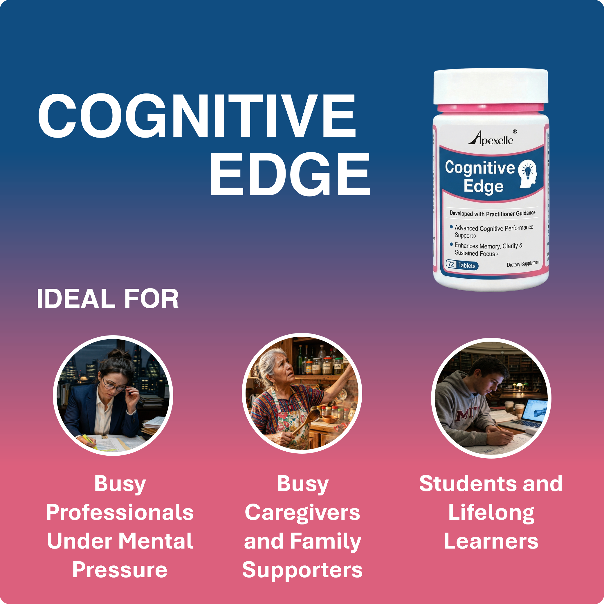 Cognitive Edge - Daily support for clarity, focus, memory, and mental stamina with functional nutrients, botanicals, and mushroom extract