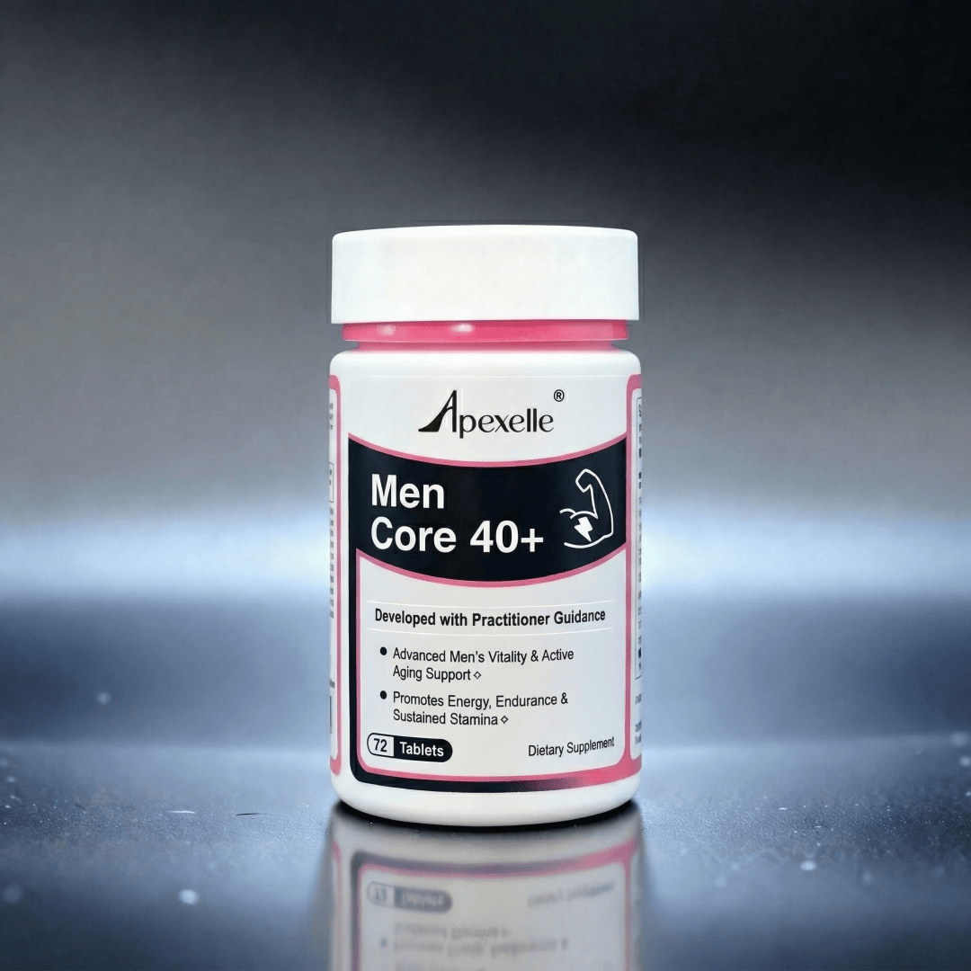 Men Core 40+, daily support for men’s vitality, energy, performance, and healthy aging with functional nutrients and botanical herbs