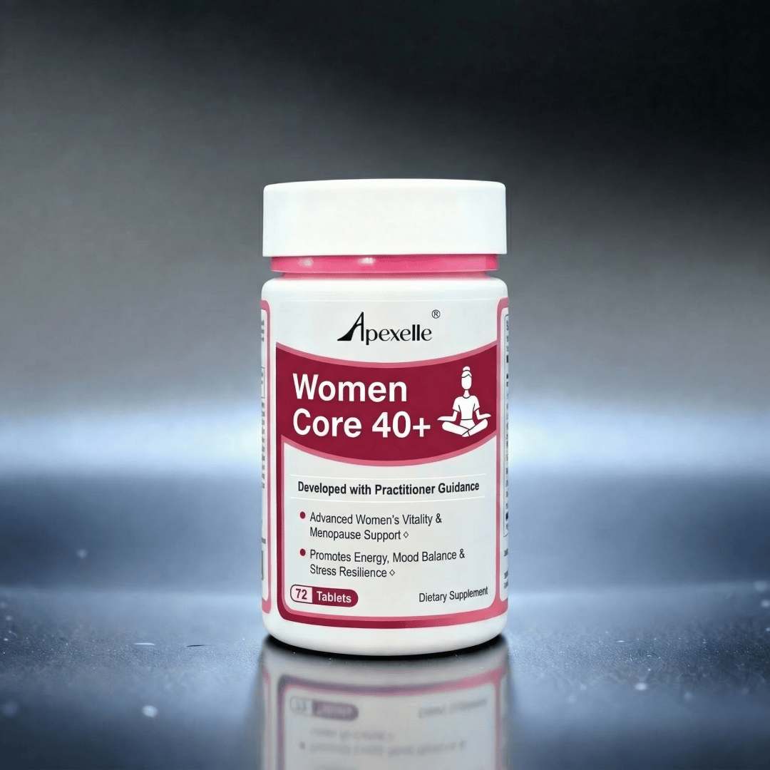 Women Core 40+, optimization for women’s vitality, energy, resilience, and healthy aging with functional nutrients and botanical herbs